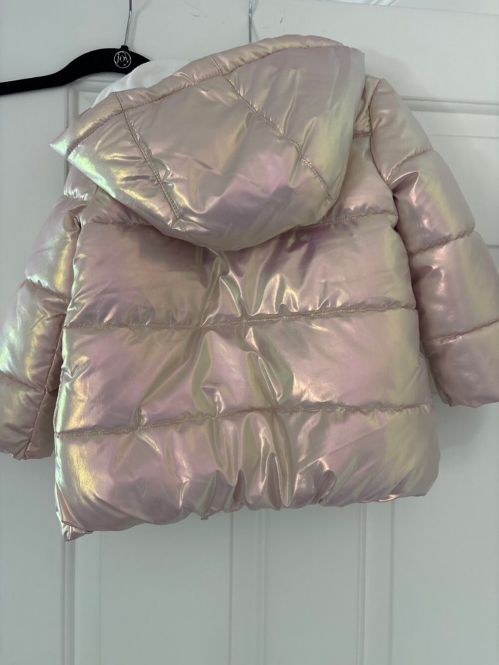 The Children's Place Girls Iridescent Pink Hooded Puffer Jacket